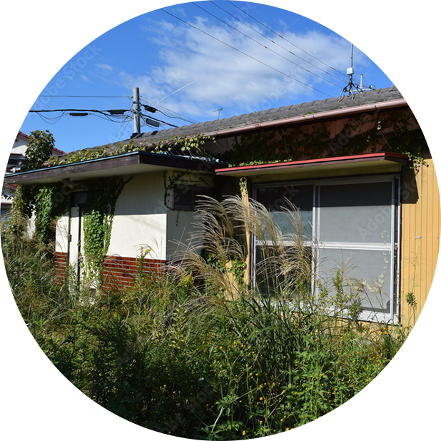 施工内容　空き家の<br>庭管理